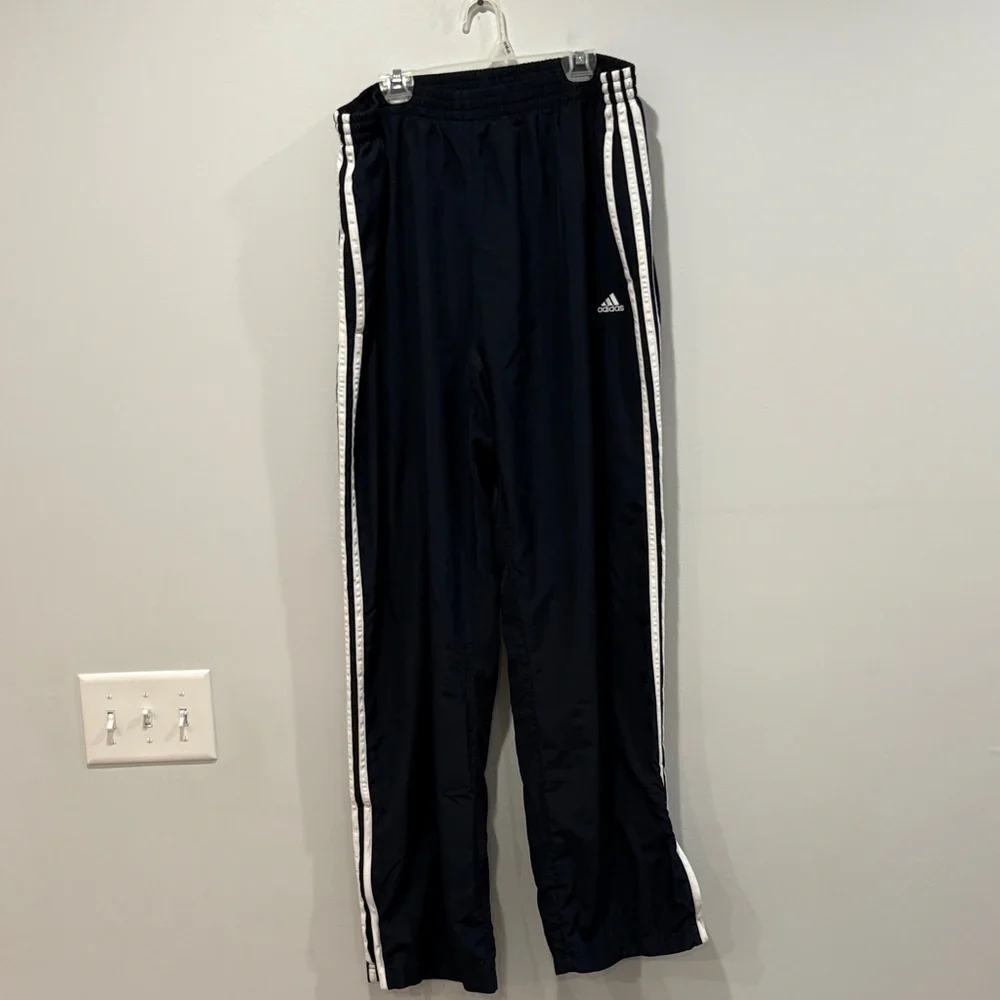 Adidas Kids Navy Joggers with White Stripes
